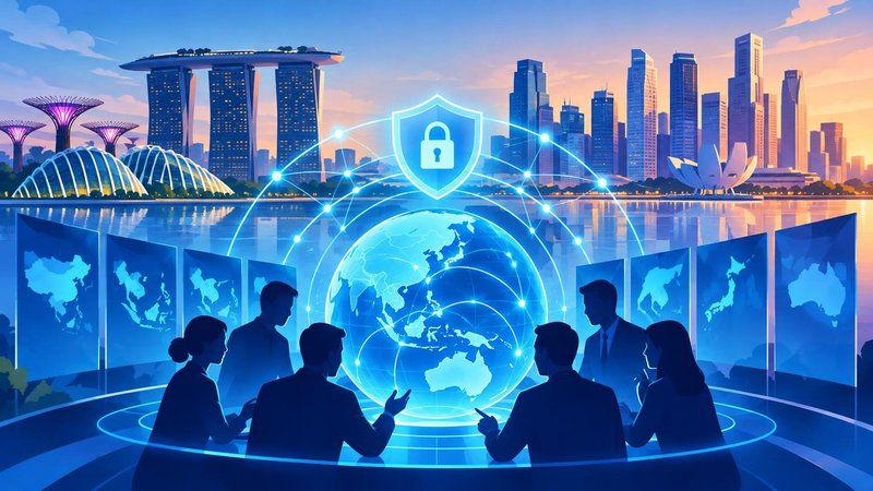 AI-generated illustration: the story "CyberTech Asia for Cyber Cooperation"