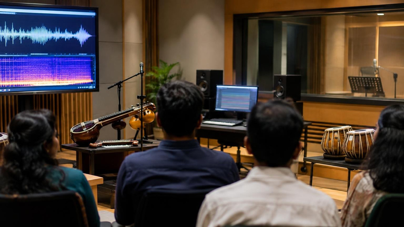 AI-generated representative image: the story "IIT Madras opens Ilaiyaraaja music centre to study Indian music with technology"
