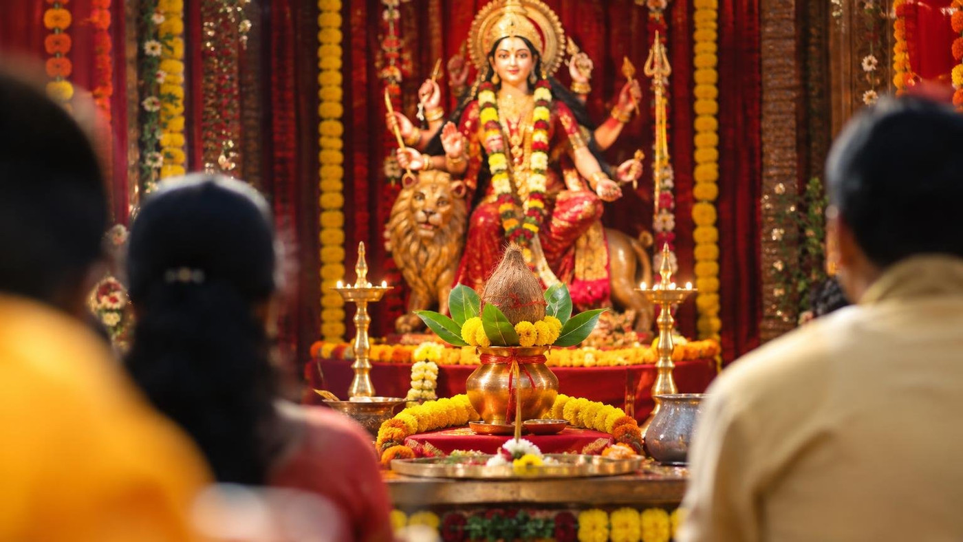 AI-generated representative image: the story "Navratri 2026 Begins 11 October With Ghatasthapana: Muhurat and Calendar"