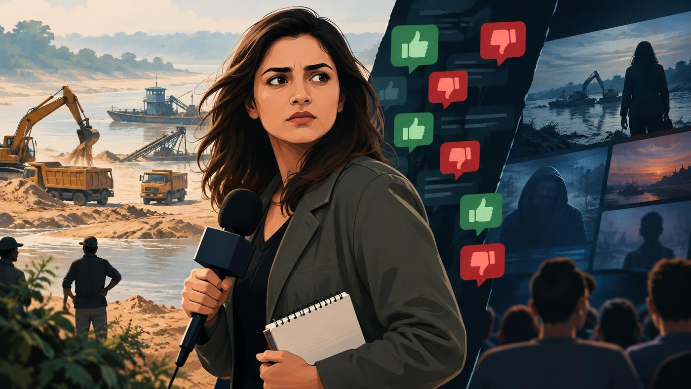 AI-generated illustration: the story "Parineeti Chopra's Reporting Live hits Netflix to mixed reviews"