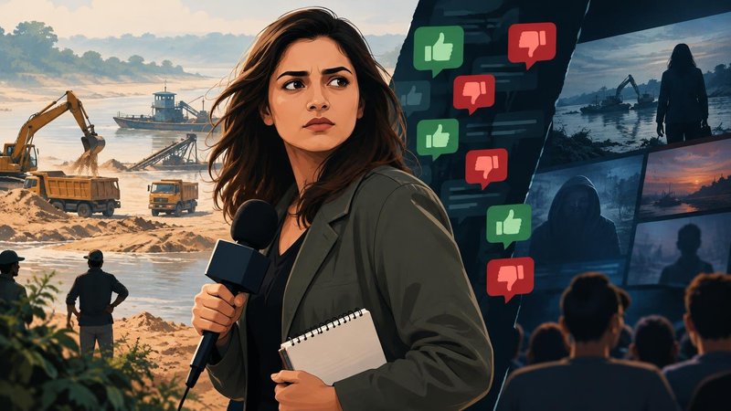 AI-generated illustration: the story "Parineeti Chopra's Reporting Live hits Netflix to mixed reviews"