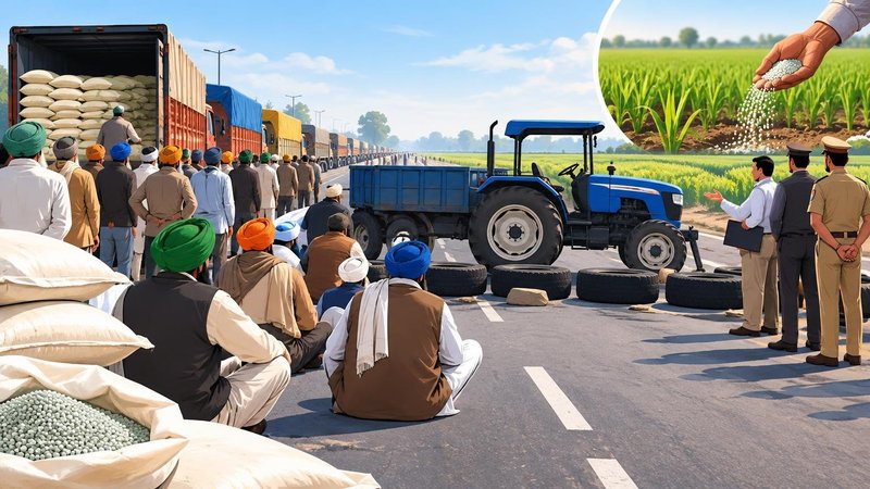Sirsa farmers queue and block roads for DAP as rabi sowing begins