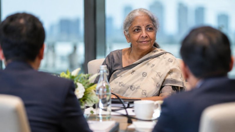 AI-generated representative image: the story "Sitharaman's Singapore Visit: Finance Minister Meets Leaders, Courts Investors"