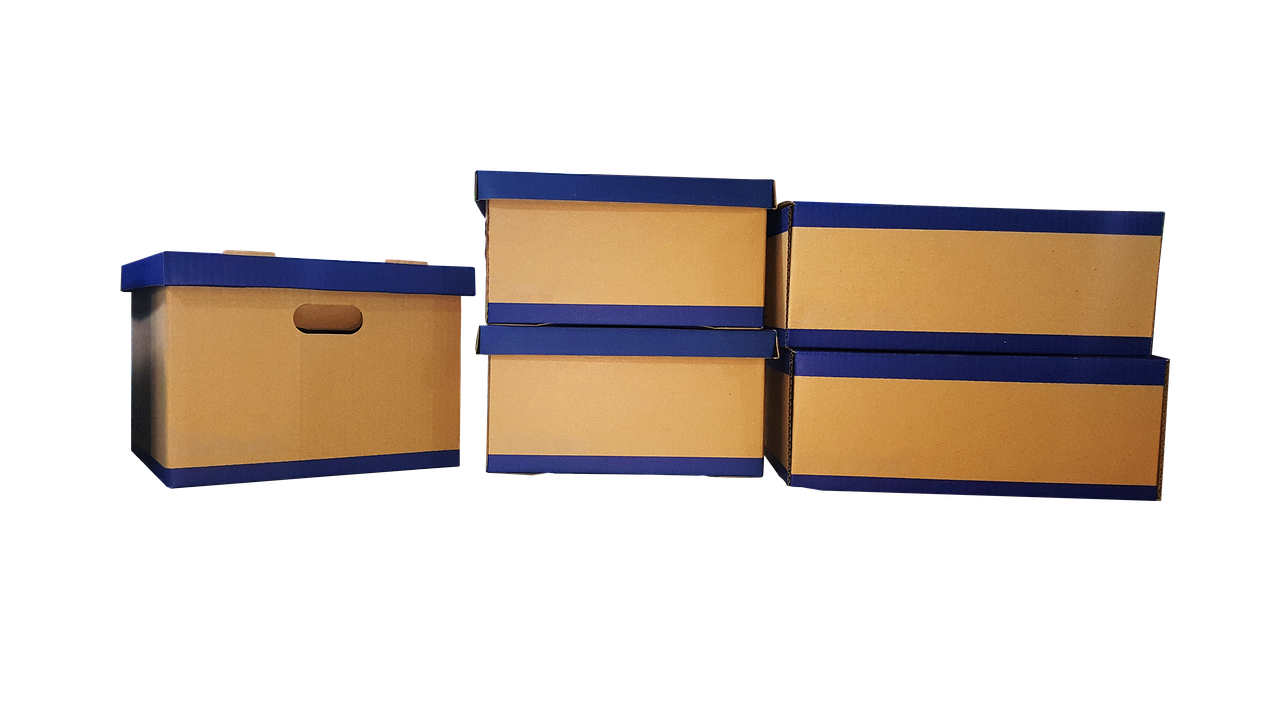 Representative image: cardboard box office desk