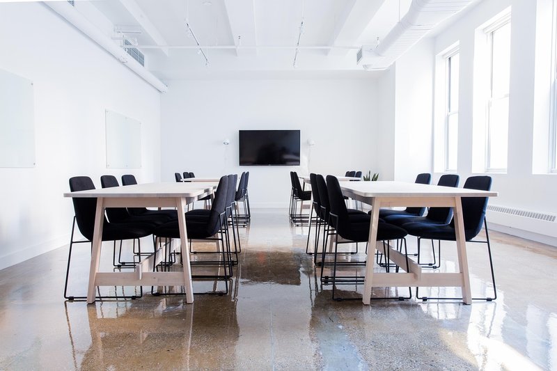 Representative image: empty conference room table