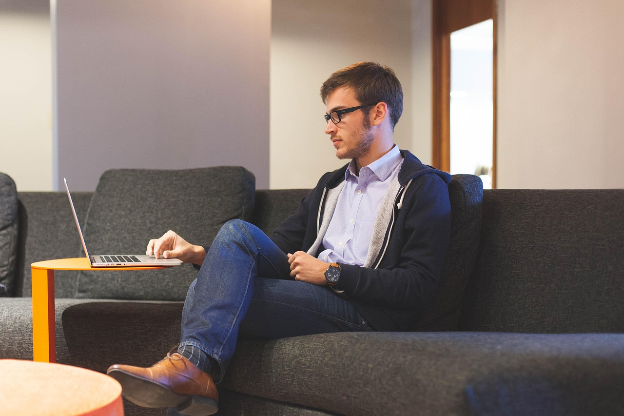 Representative image: person working on laptop office