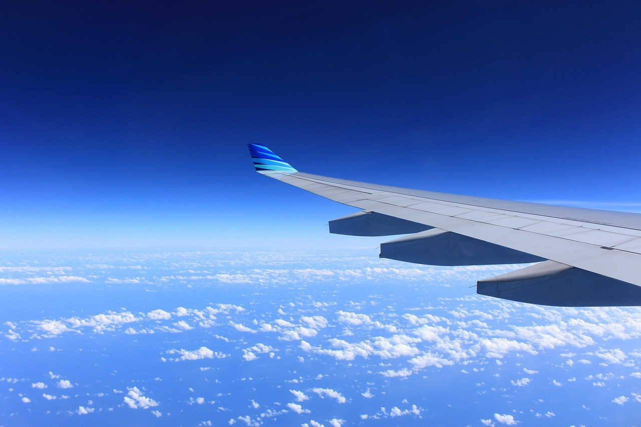 Representative image: airplane wing window view
