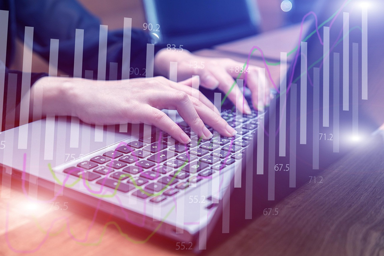 Representative image: stock market chart laptop
