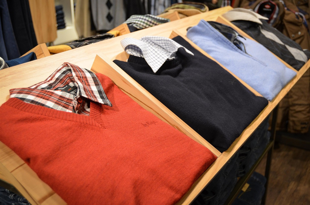 Representative image: folded shirts on shelf