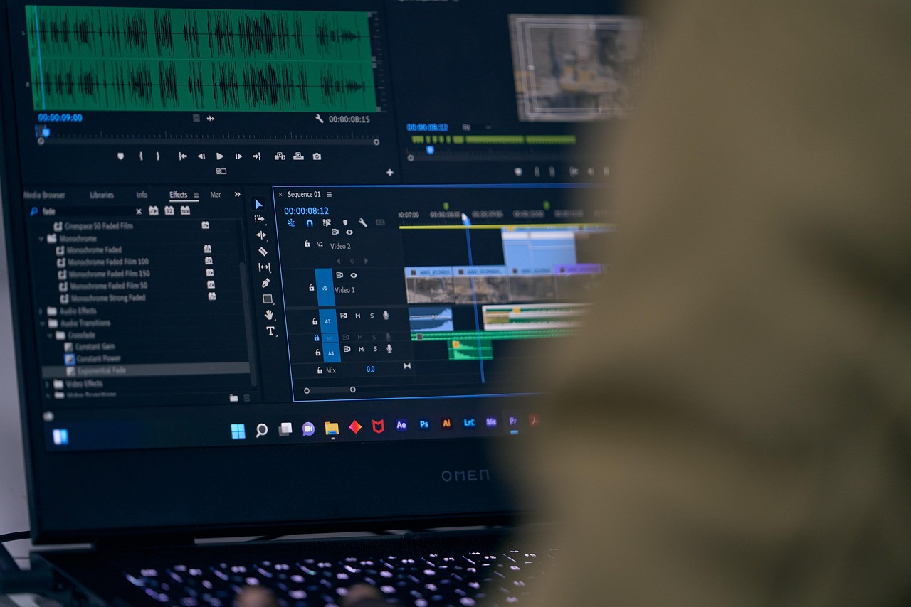 Representative image: video editing software on laptop