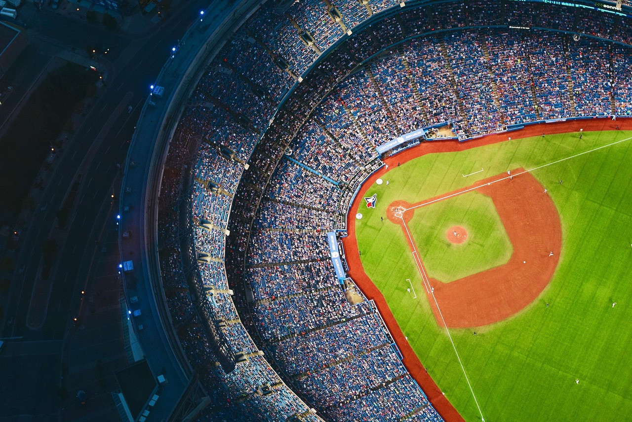 Representative image: baseball stadium crowd night