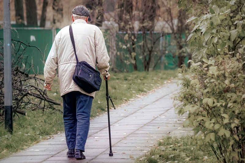 Representative image: elderly man walking stick