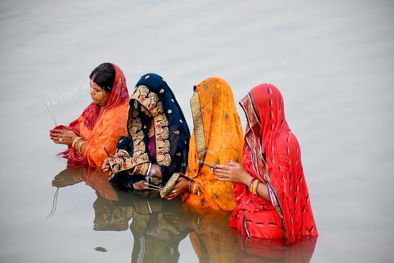 Representative image: river ghat sunset offering