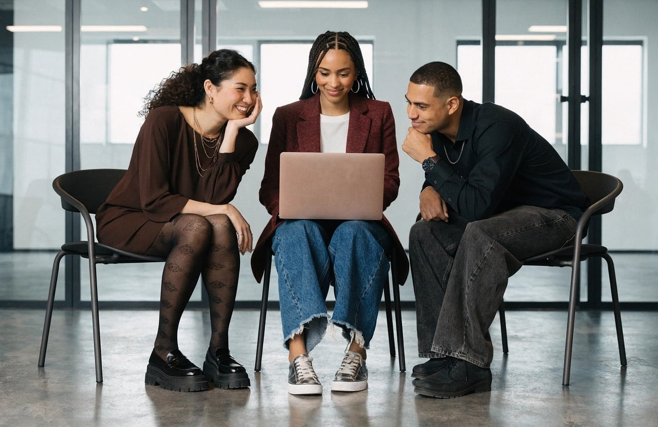 Representative image: office team laptop meeting