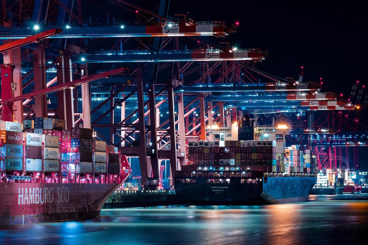 Representative image: container port cranes