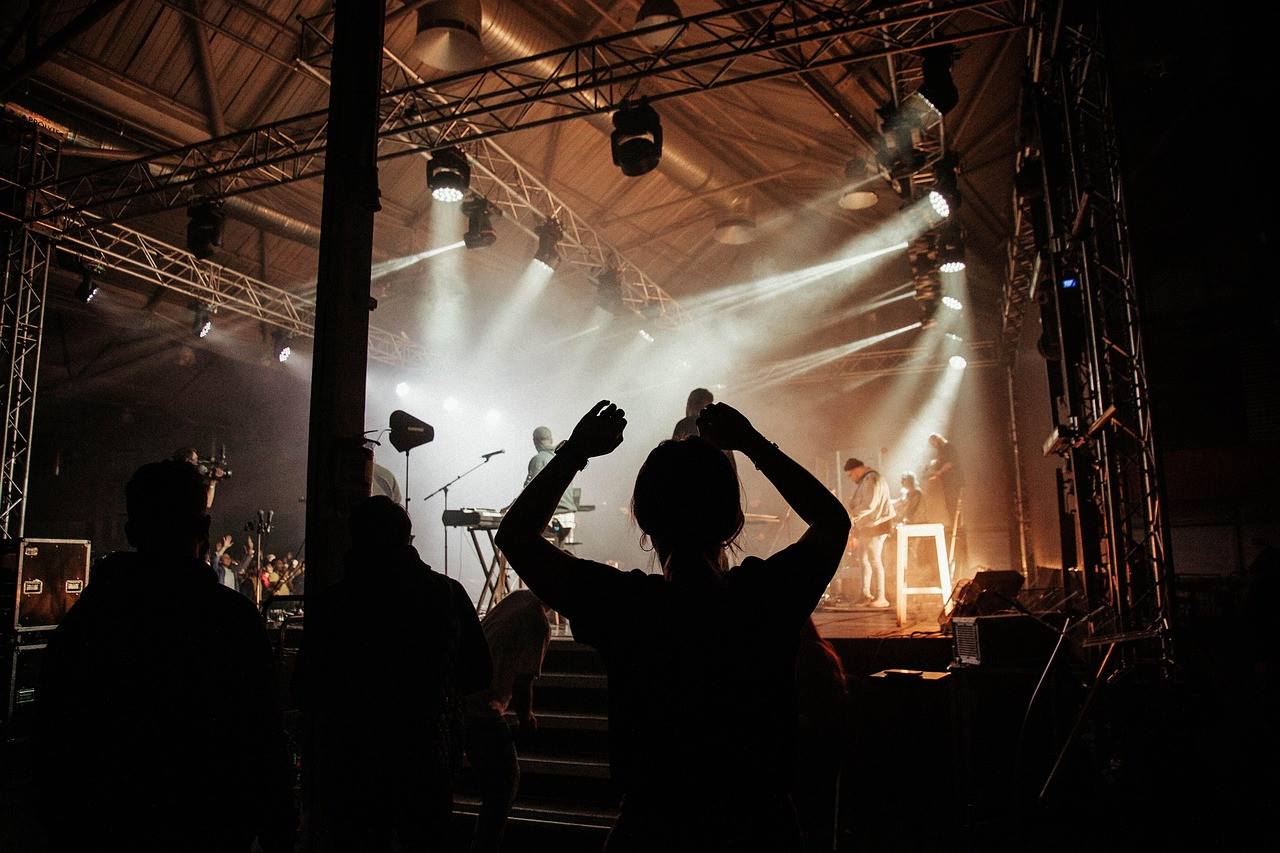 Representative image: concert crowd stage lights
