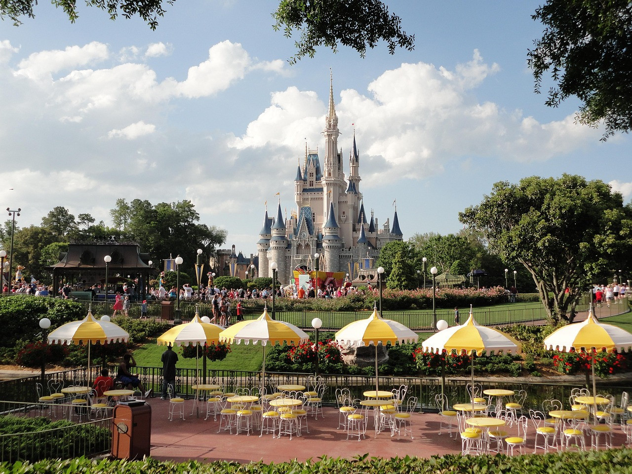 Representative image: theme park castle crowd