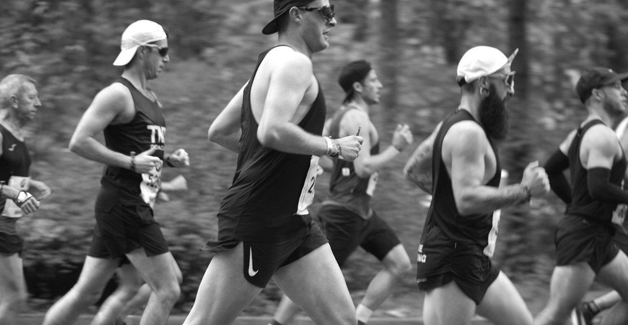 Representative image: marathon runners in rain
