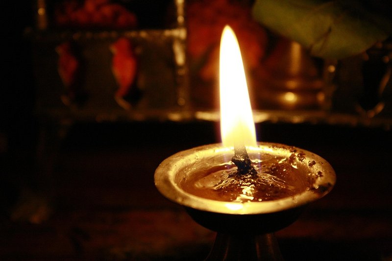 Representative image: diya oil lamps temple