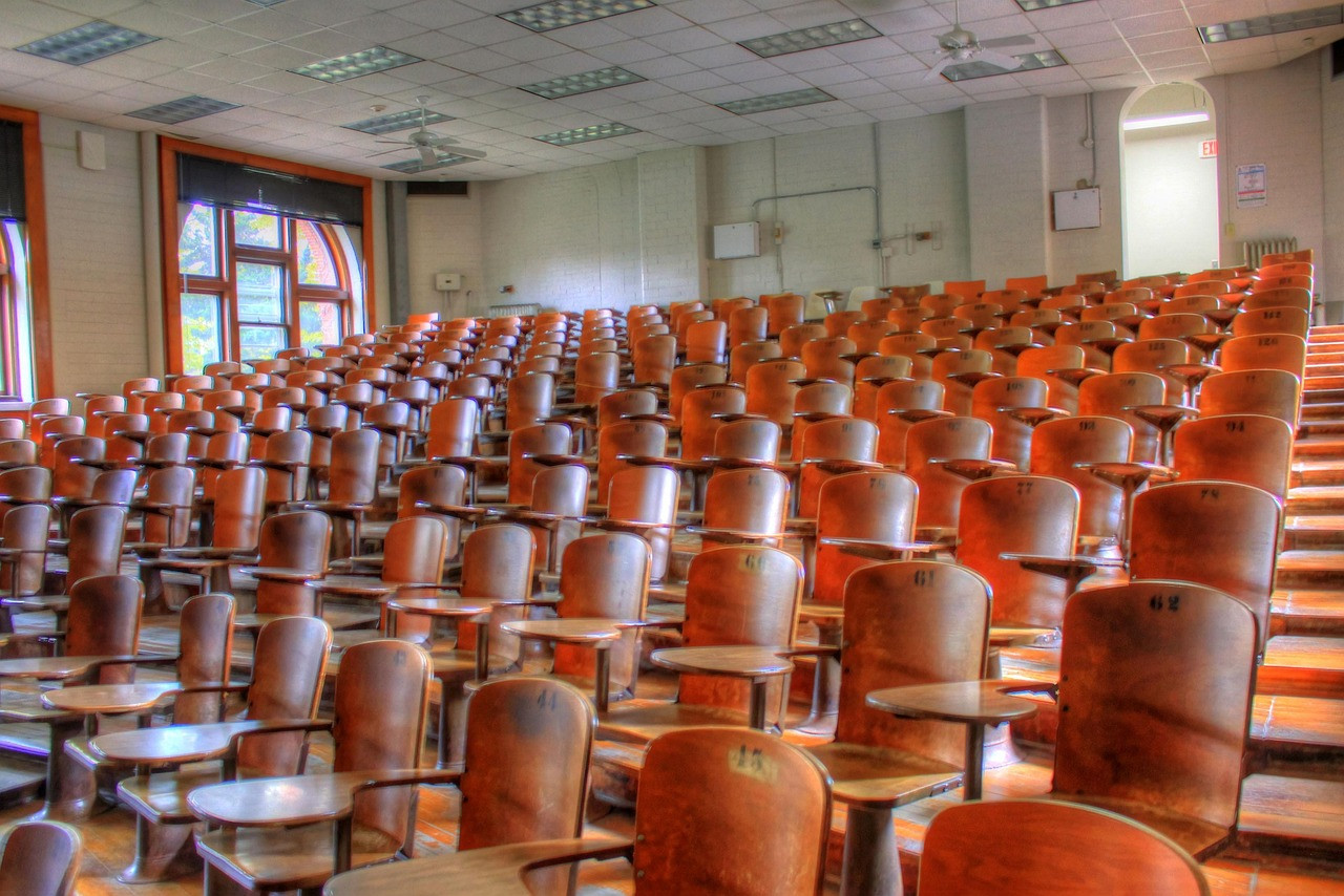 Representative image: empty university classroom