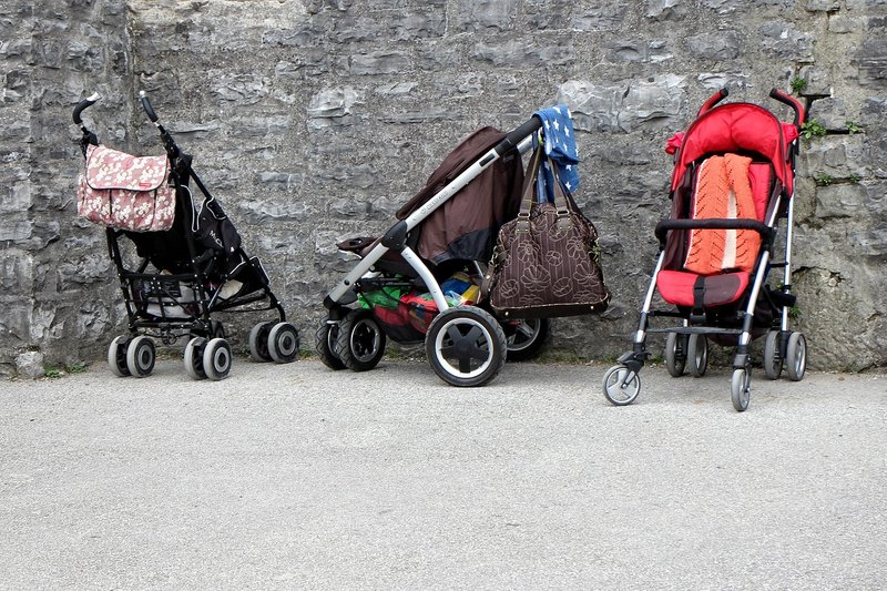 Representative image: baby stroller park family