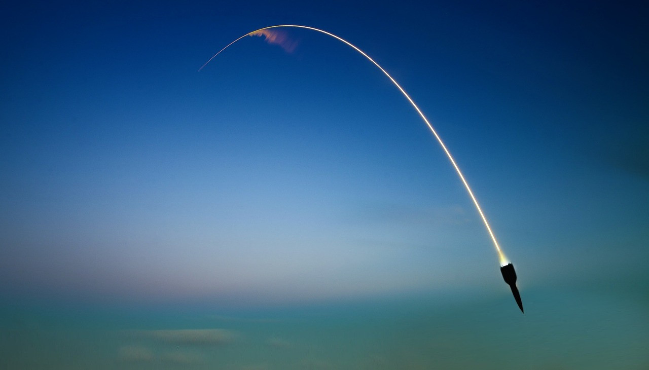 Representative image: rocket launch smoke trail