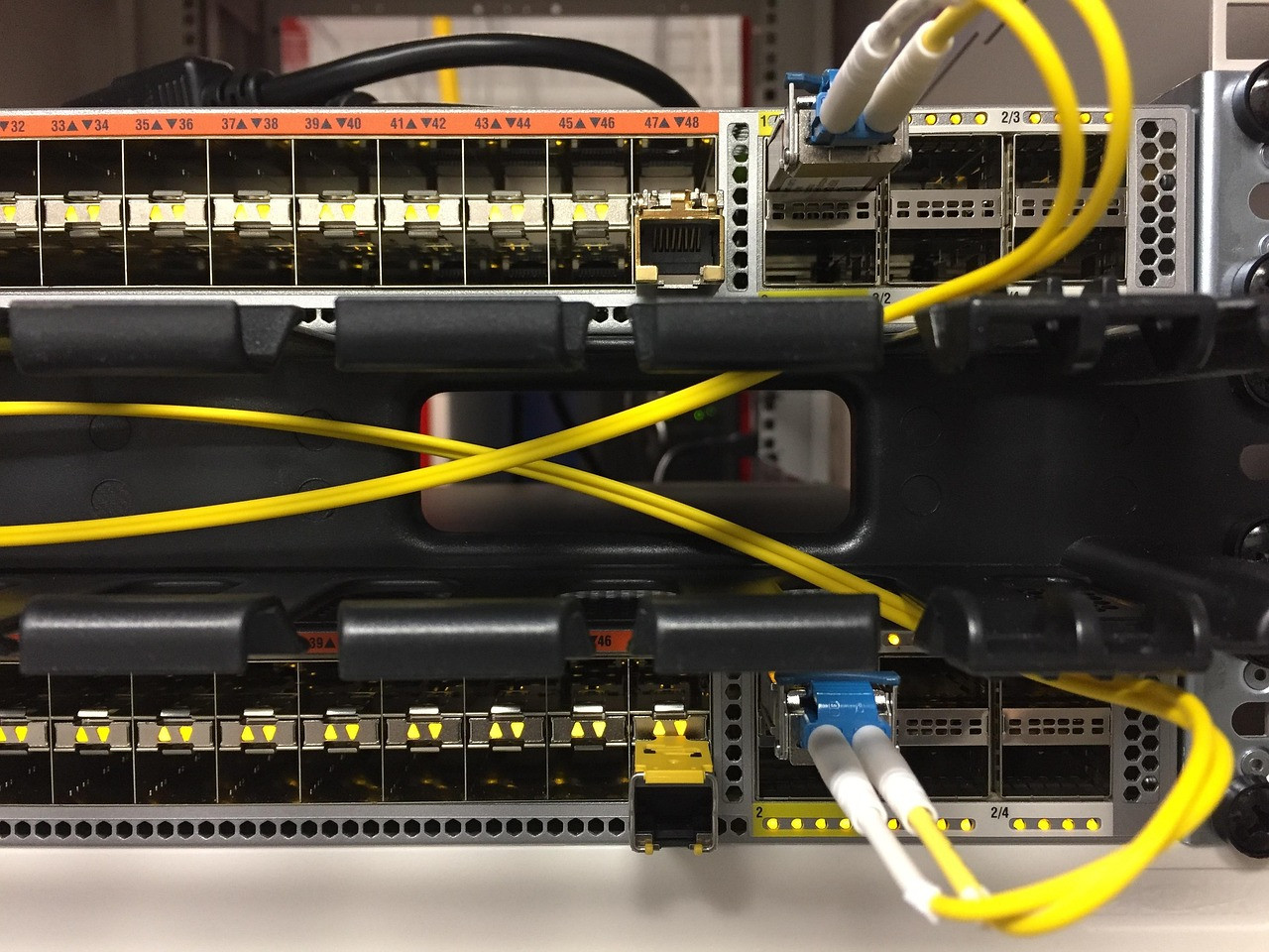 Representative image: server rack network cables