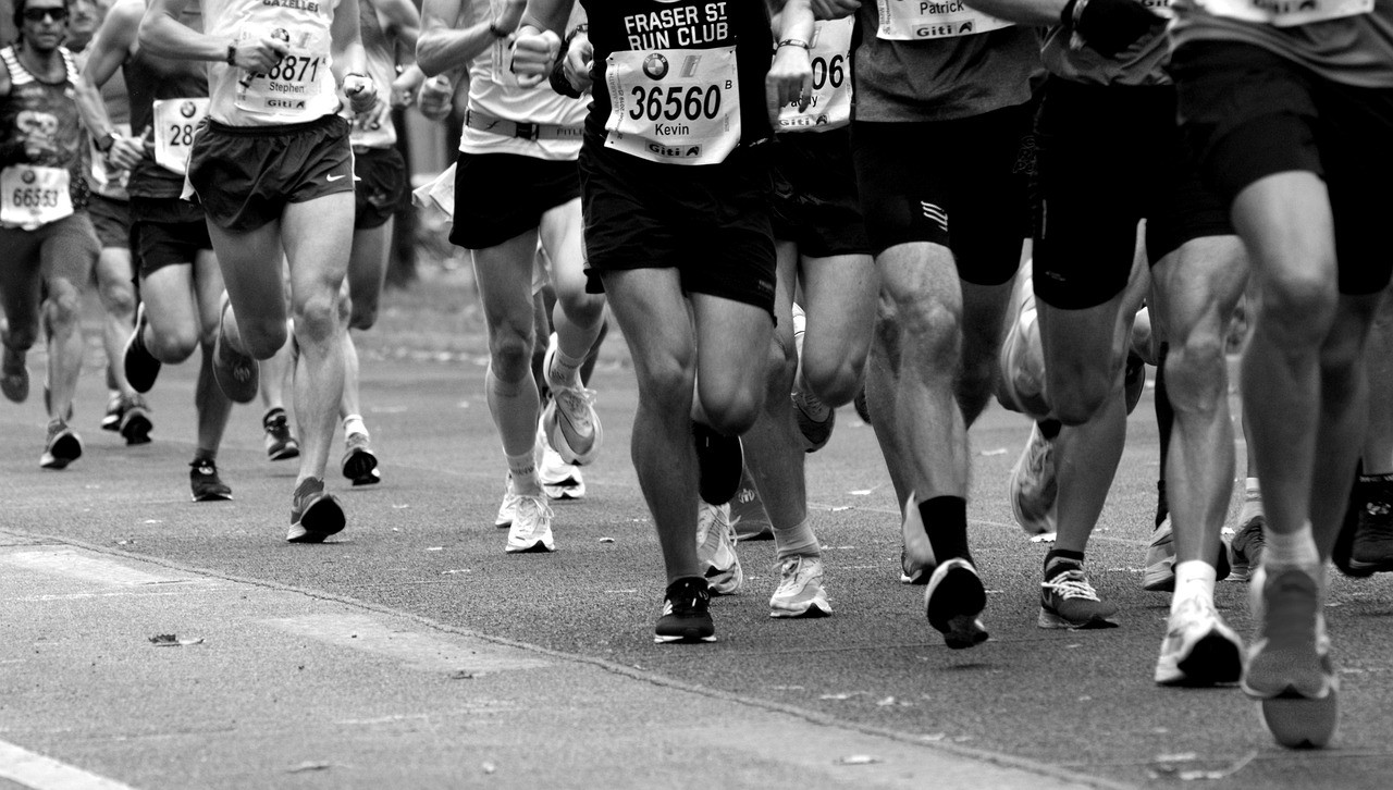 Representative image: marathon runners city street