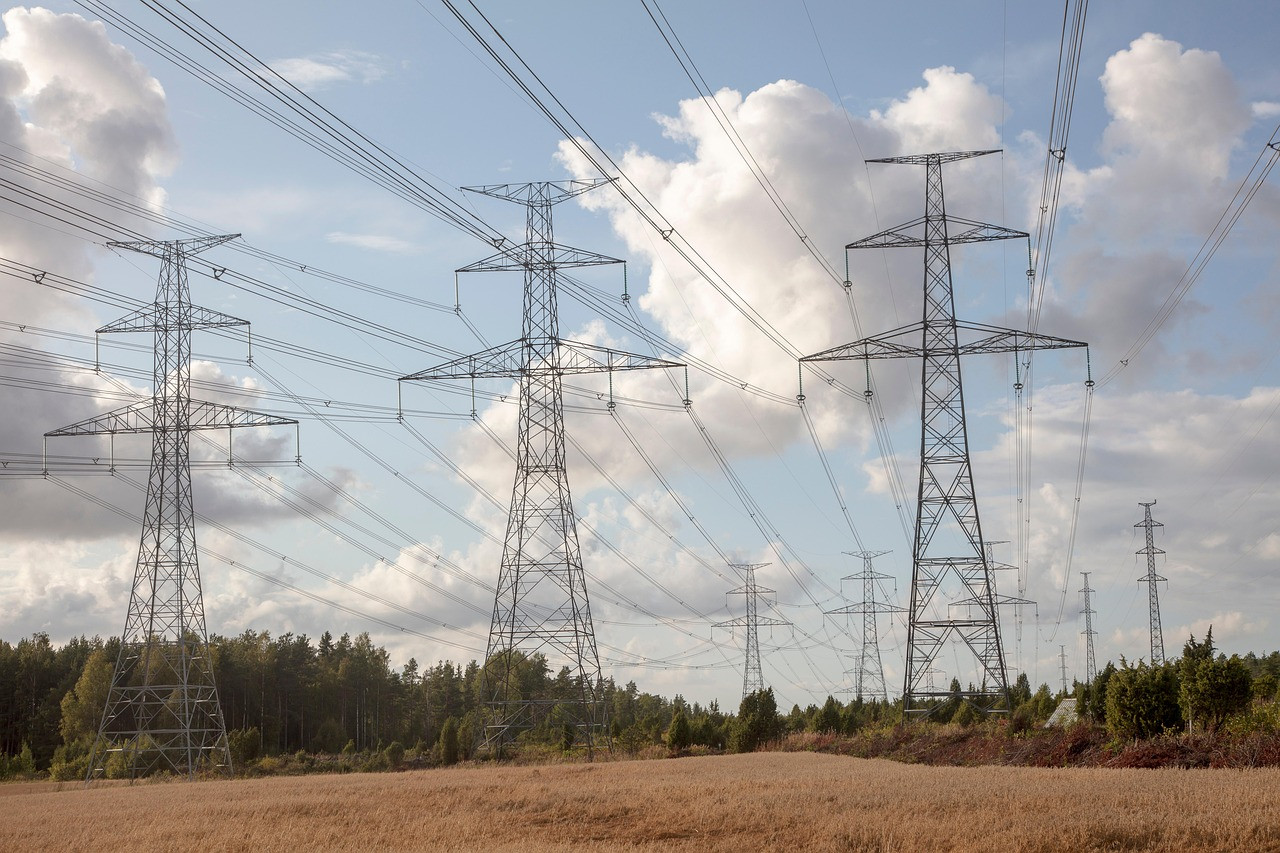 Representative image: power lines countryside