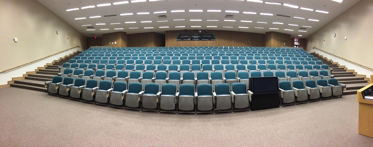 Representative image: empty university lecture hall