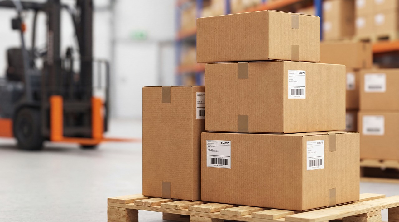 Representative image: cardboard boxes warehouse