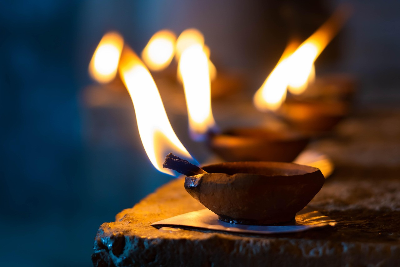 Representative image: temple oil lamps