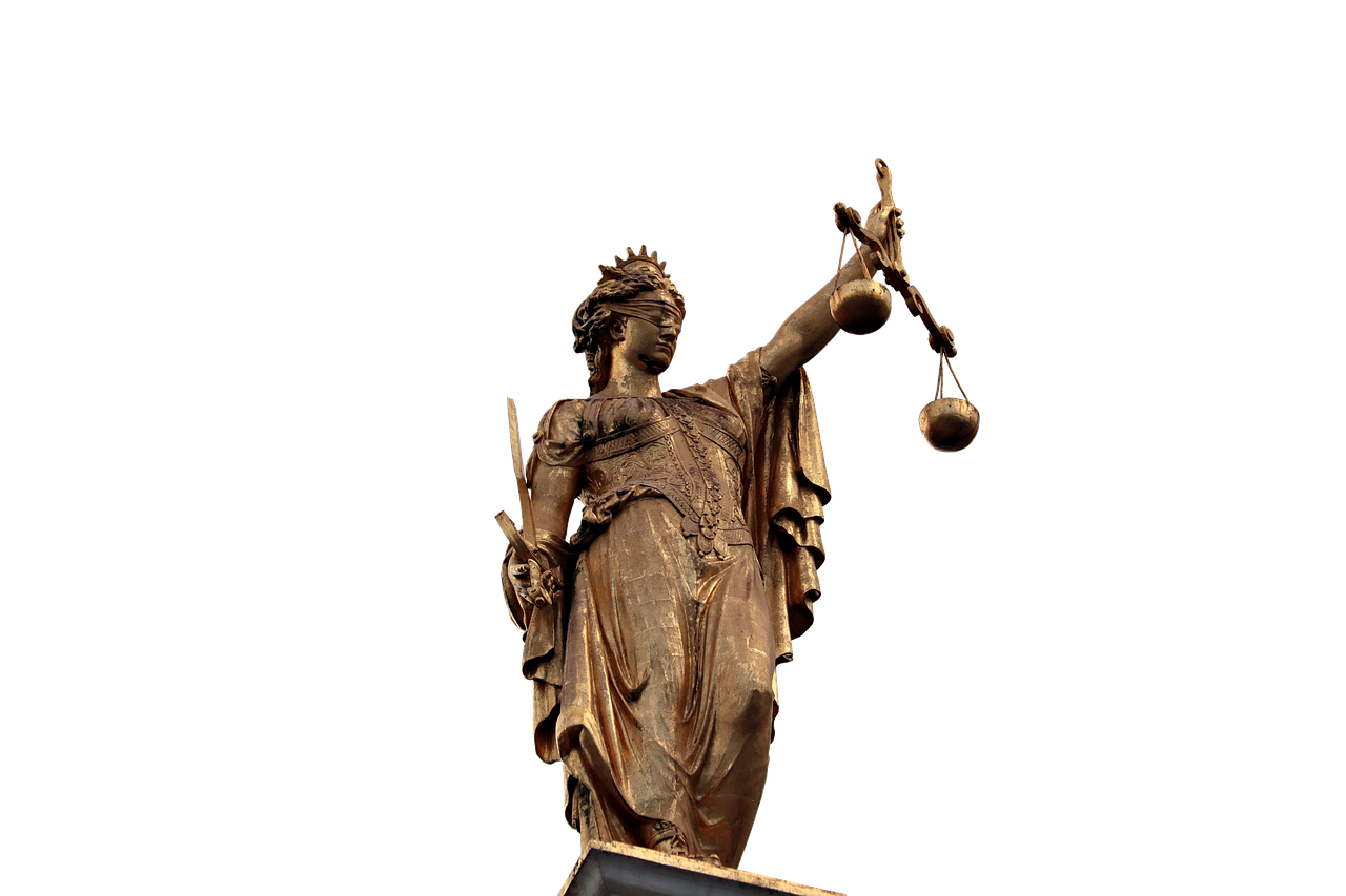 Representative image: justice scales law books