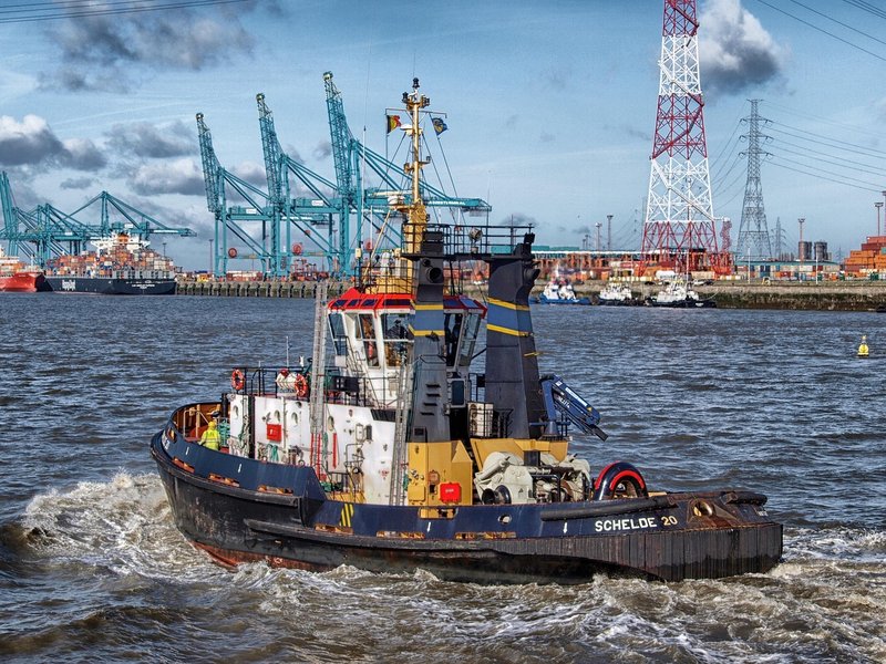 Representative image: shipping containers port cranes