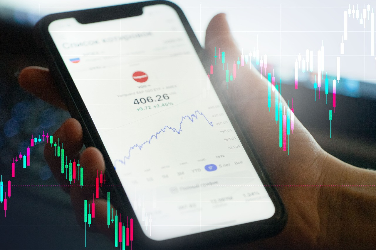 Representative image: stock market chart phone