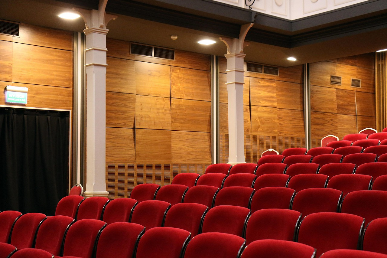 Representative image: cinema hall seats red