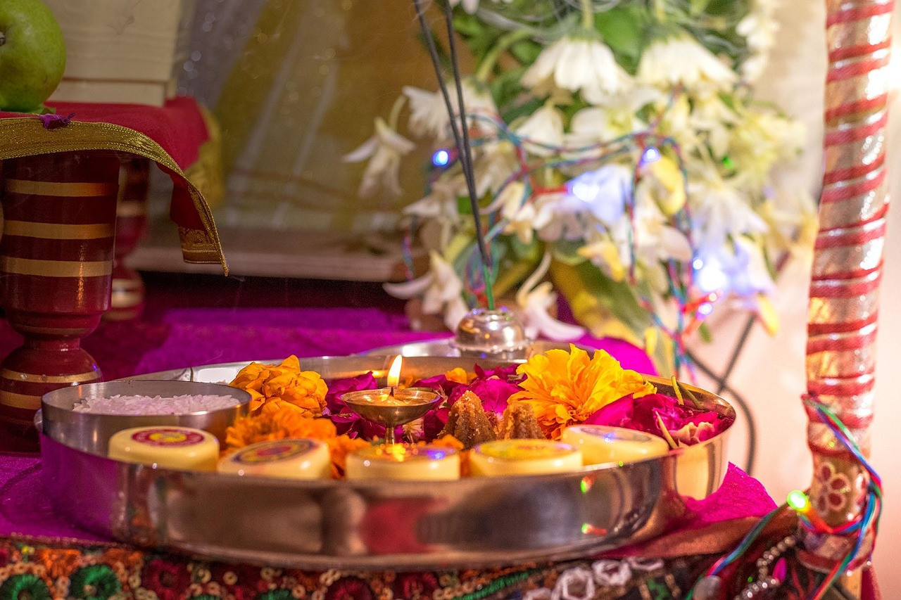 Representative image: hindu temple aarti lamps