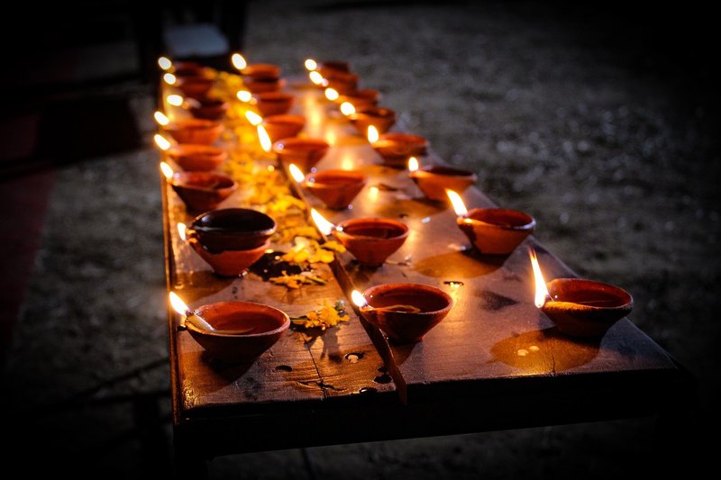 Representative image: oil lamps diya row