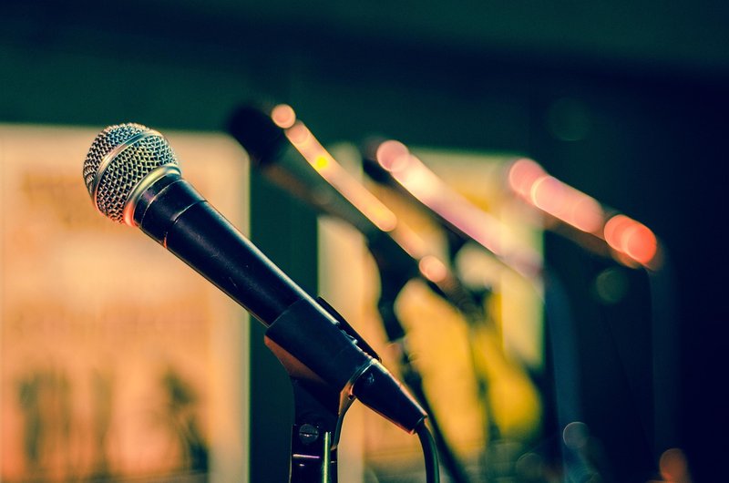 Representative image: empty podium microphones