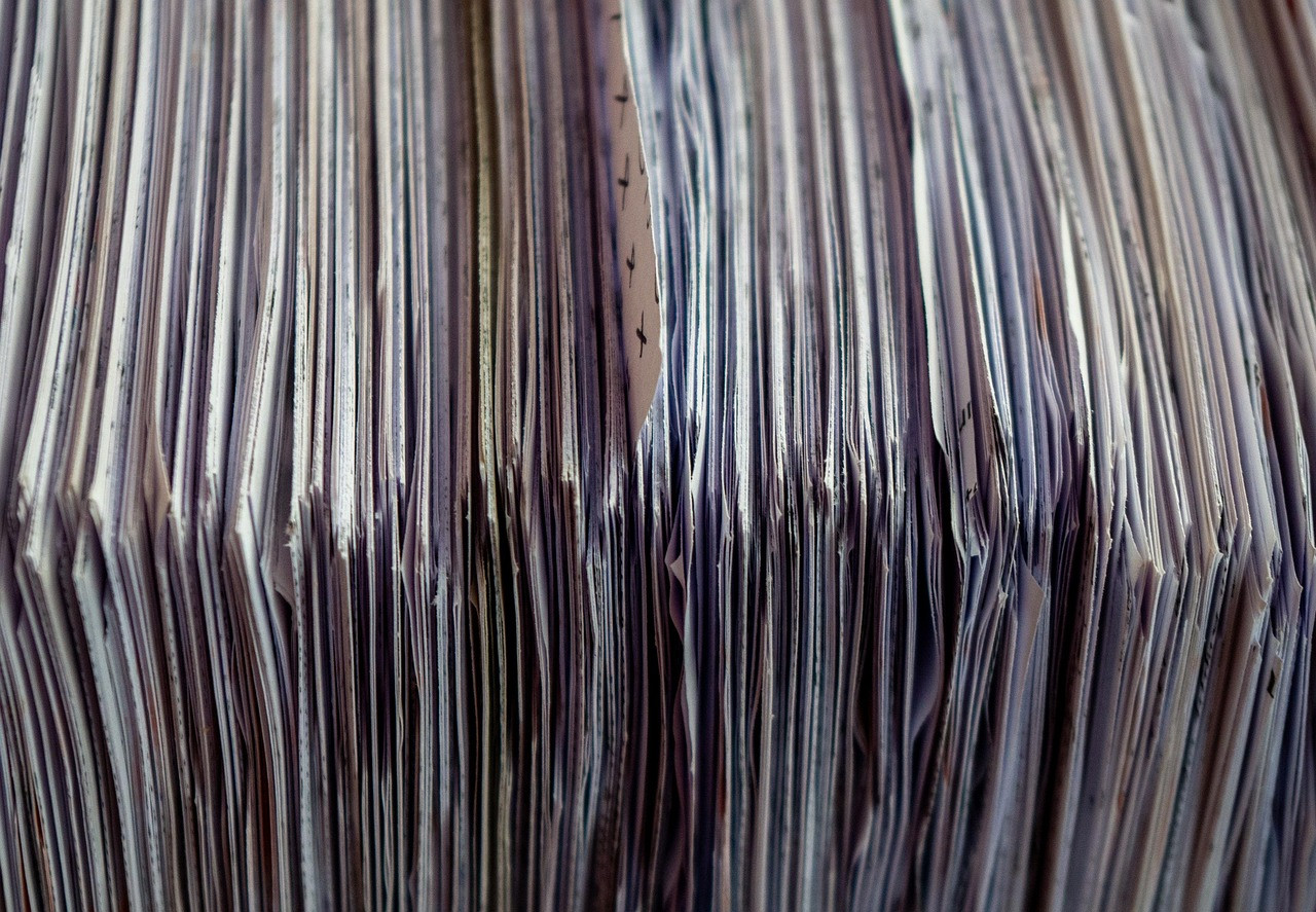 Representative image: stack of paper files