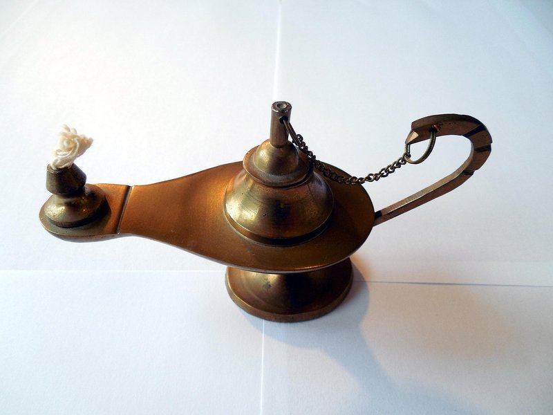 Representative image: brass oil lamp