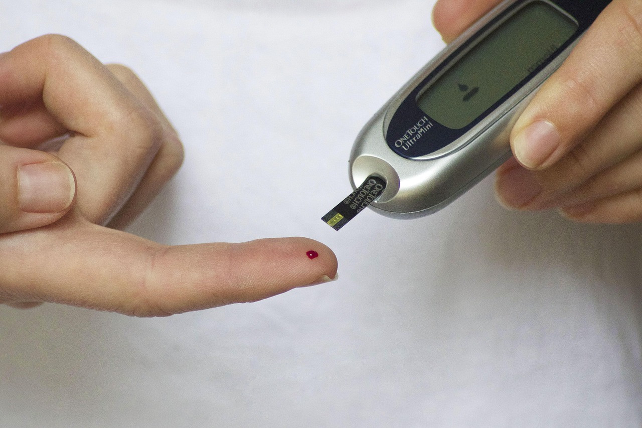 Representative image: glucose meter blood test