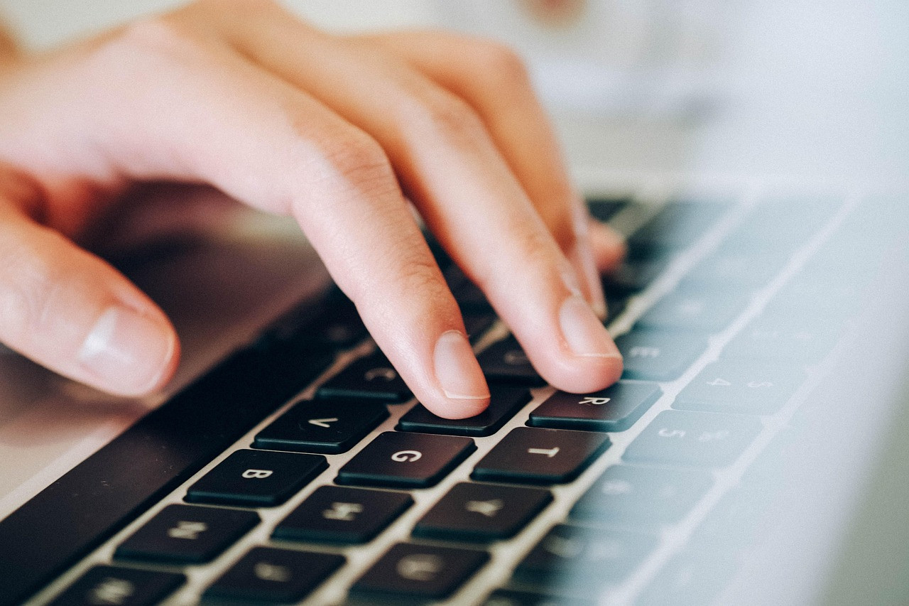 Representative image: laptop keyboard typing