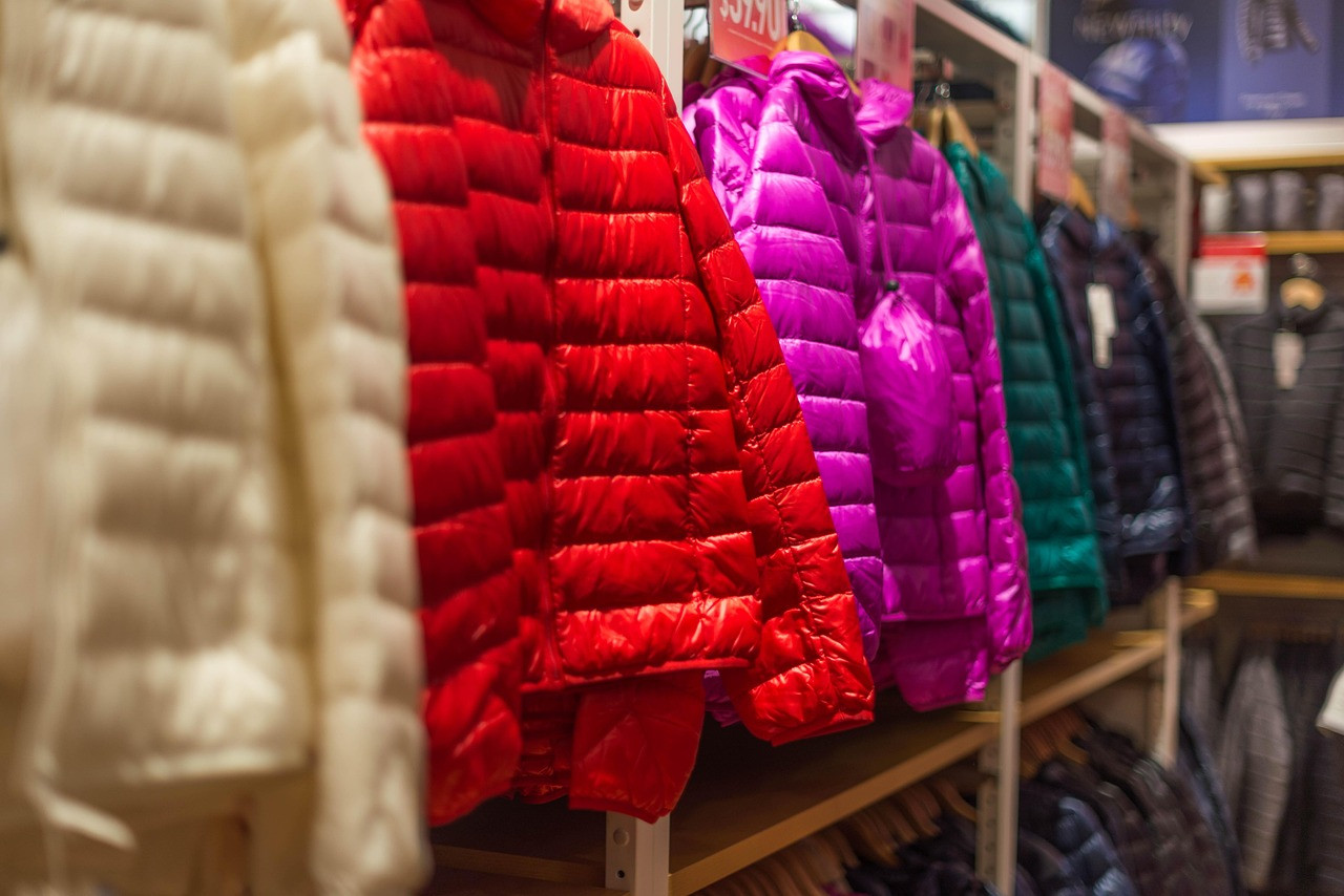 Representative image: down jacket on clothing rack