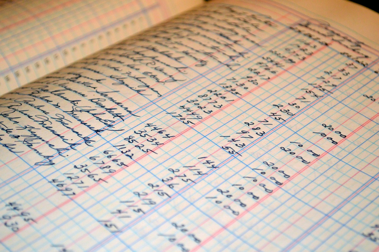 Representative image: accountant calculator ledger