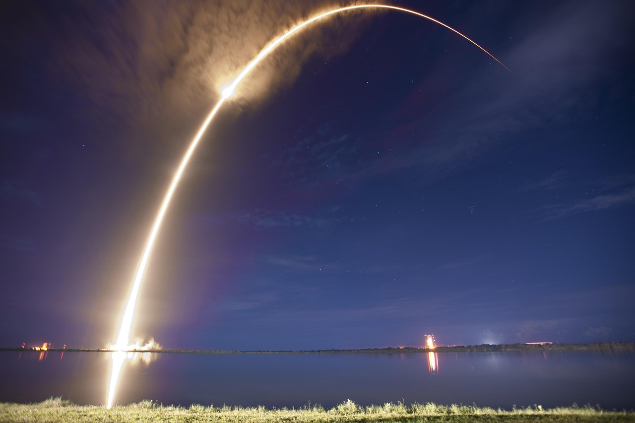 Representative image: rocket launch night sky