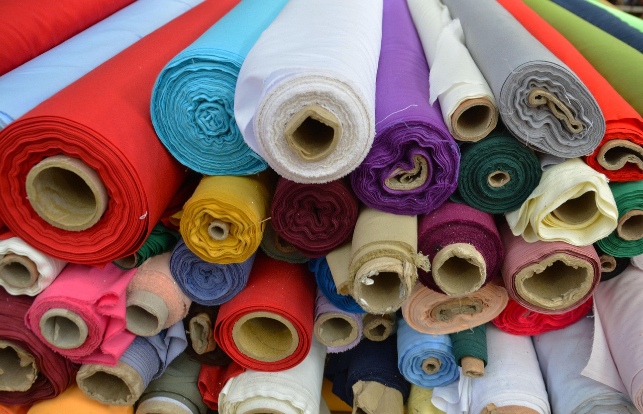Representative image: fabric rolls textile shop
