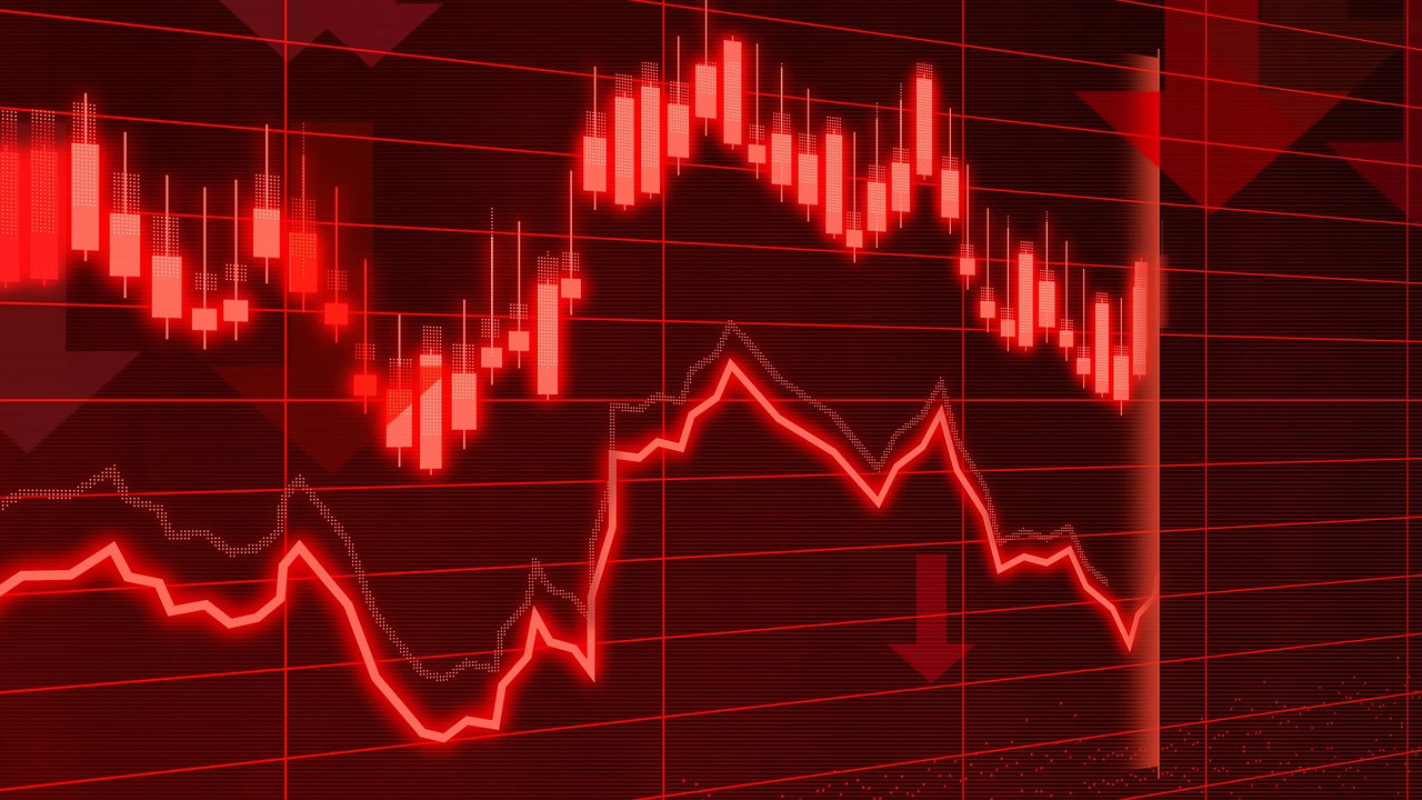 Representative image: stock market trading screen red