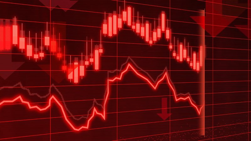 Representative image: stock market trading screen red