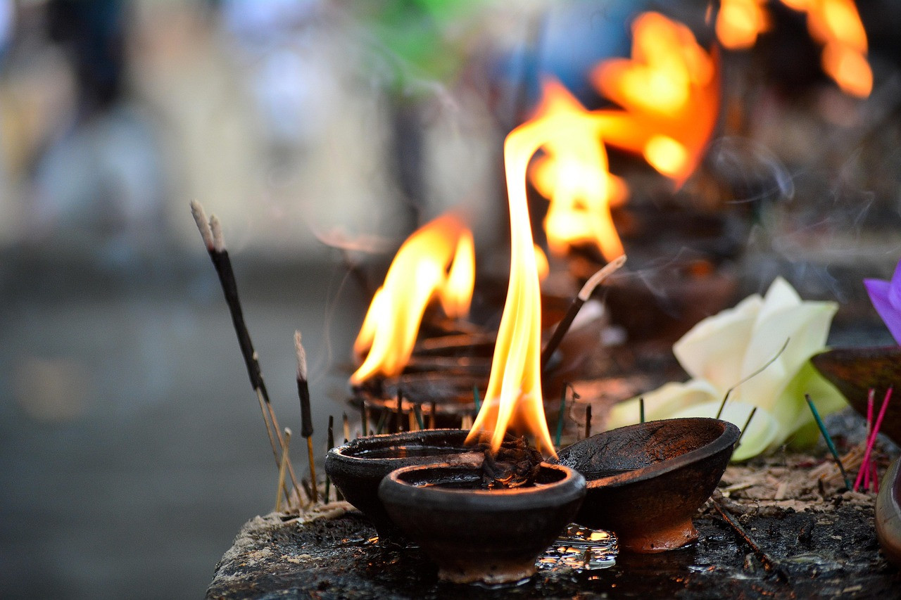 Representative image: diya oil lamp flowers